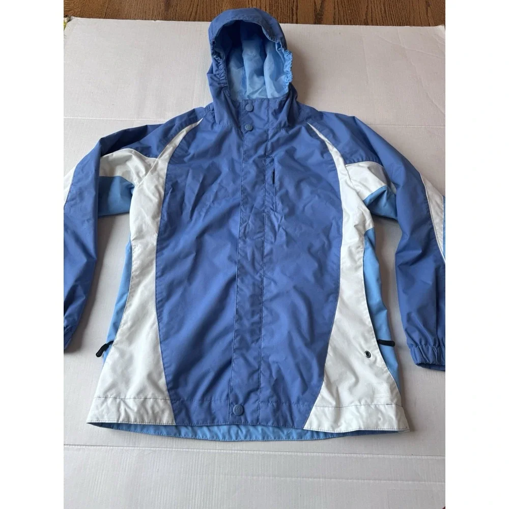 REI Co-Op Insulated Hooded Jacket‎ Youth Girls Med 10-12 Blue Winter Coat